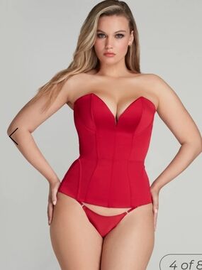 Agent Provocateur Strapless Red Bustier Corset Top